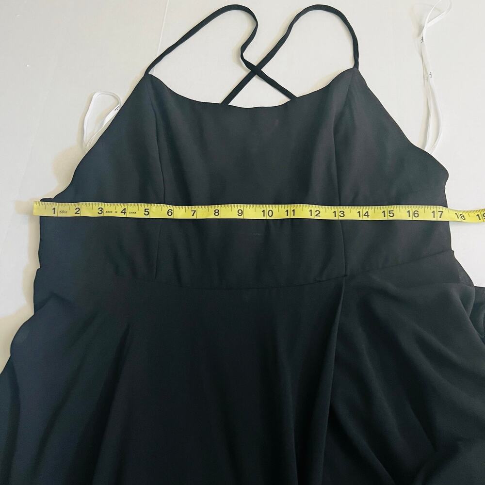Lulus Classic Grace Spagetti Strap Front Split Maxi Dress Size XL Black - Picture 6 of 8